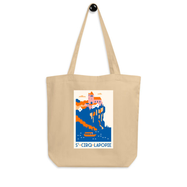 Tote Bag coton Bio <br> St-Cirq-Lapopie en couleur – Image 4