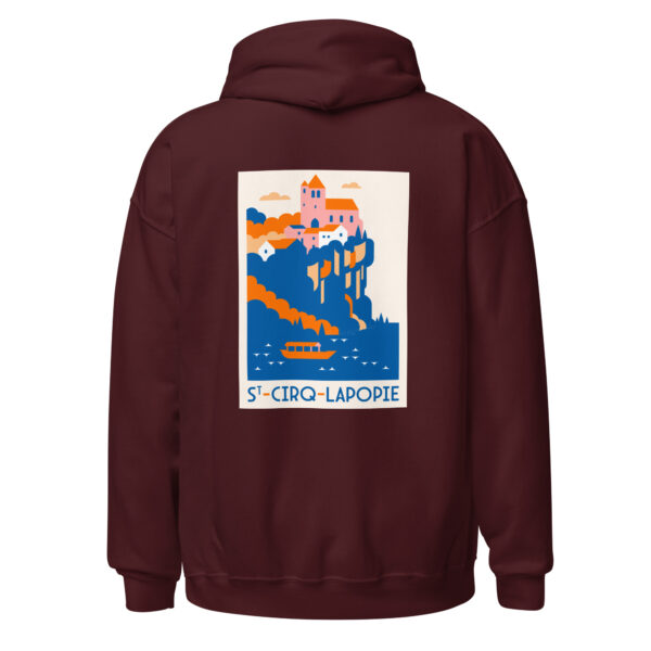 Hoodie unisexe <br> St-Cirq-Lapopie en couleur – Image 3