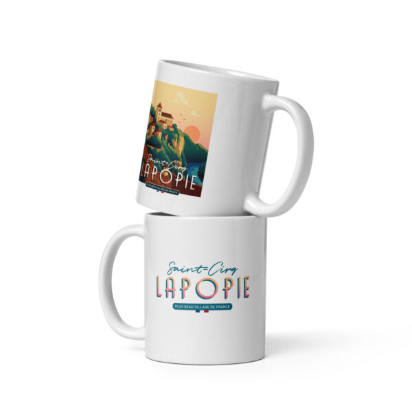 Mug blanc brillant <br> Le plus beau village de France – Image 3