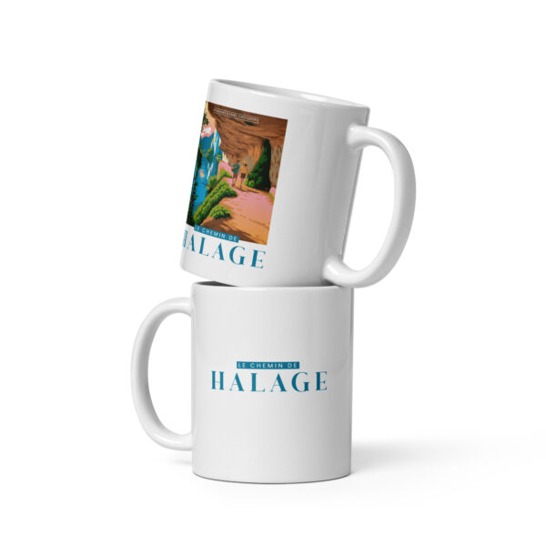 Mug blanc brillant <br> Le chemin de Halage – Image 3