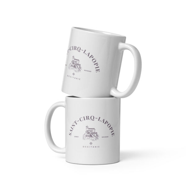 Mug blanc brillant <br> Saint-Cirq-Lapopie – Image 3