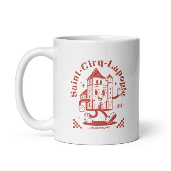 Mug blanc brillant <br> L'église perchée – Image 3
