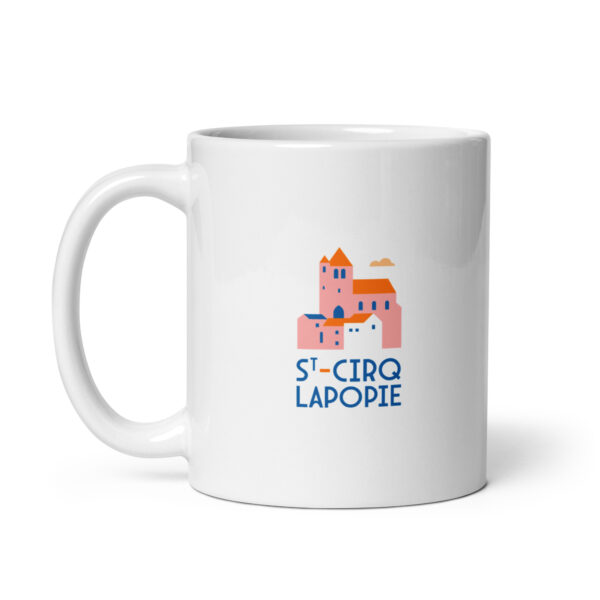 Mug blanc brillant <br> St-Cirq-Lapopie en couleur - Image 3