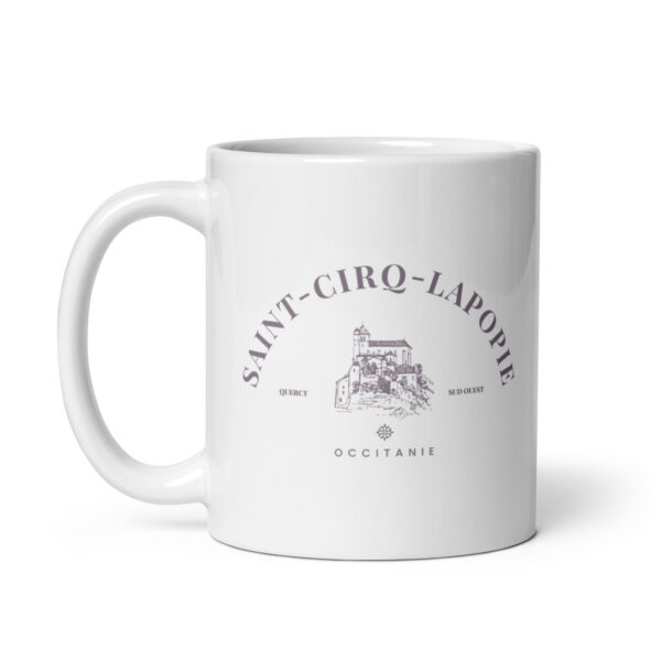 Mug blanc brillant <br> Saint-Cirq-Lapopie – Image 2