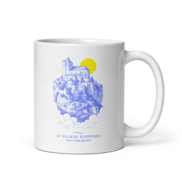 Mug blanc brillant <br> Le village suspendu