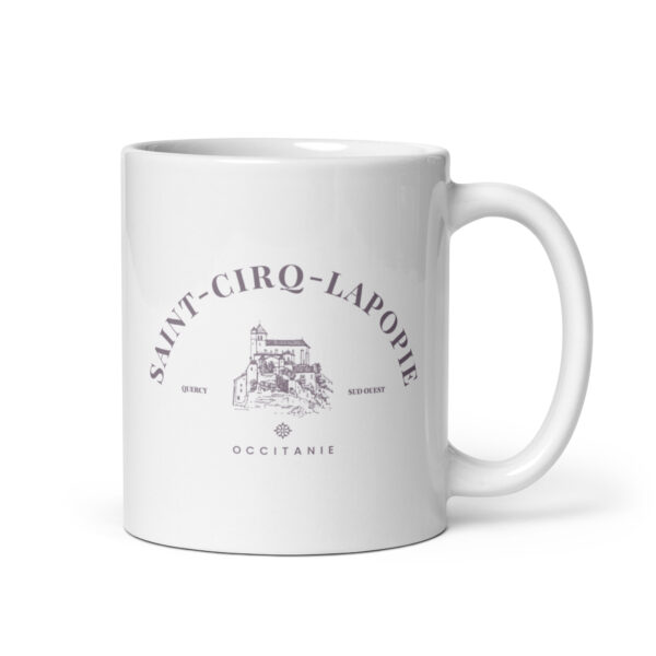 Mug blanc brillant <br> Saint-Cirq-Lapopie